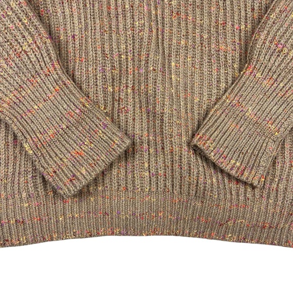 Free People Oversized Sweater Size XS‎ Knit Leo Tunic Brown speckled slouchy - Picture 3 of 12